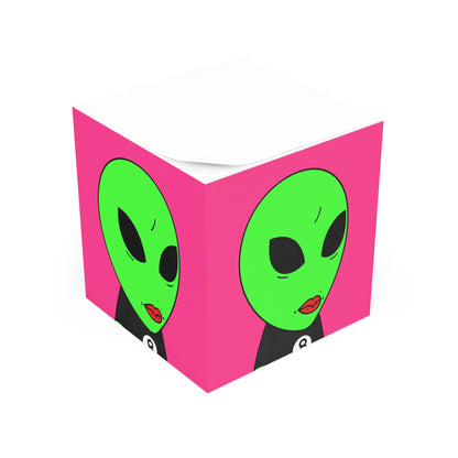 8 Ball Green Alien Lipstick Visitor Note Cube