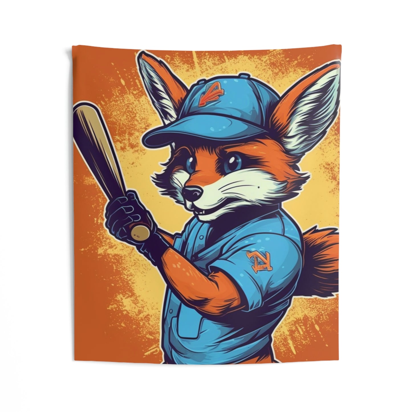 Fox Baseball Sport Player Athletic Graphic Indoor Wall Tapestries