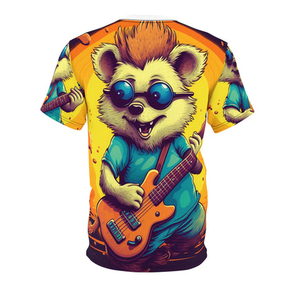 Hedgehog Furry Cute Guitar Music Graphic Unisex Cut & Sew Tee (AOP)