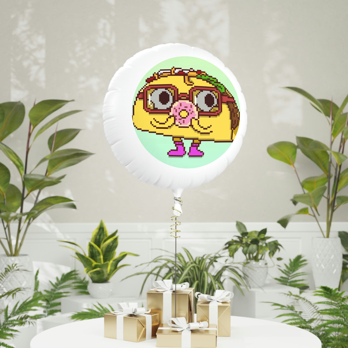 Donut Cartoon Taco Mylar Helium Balloon