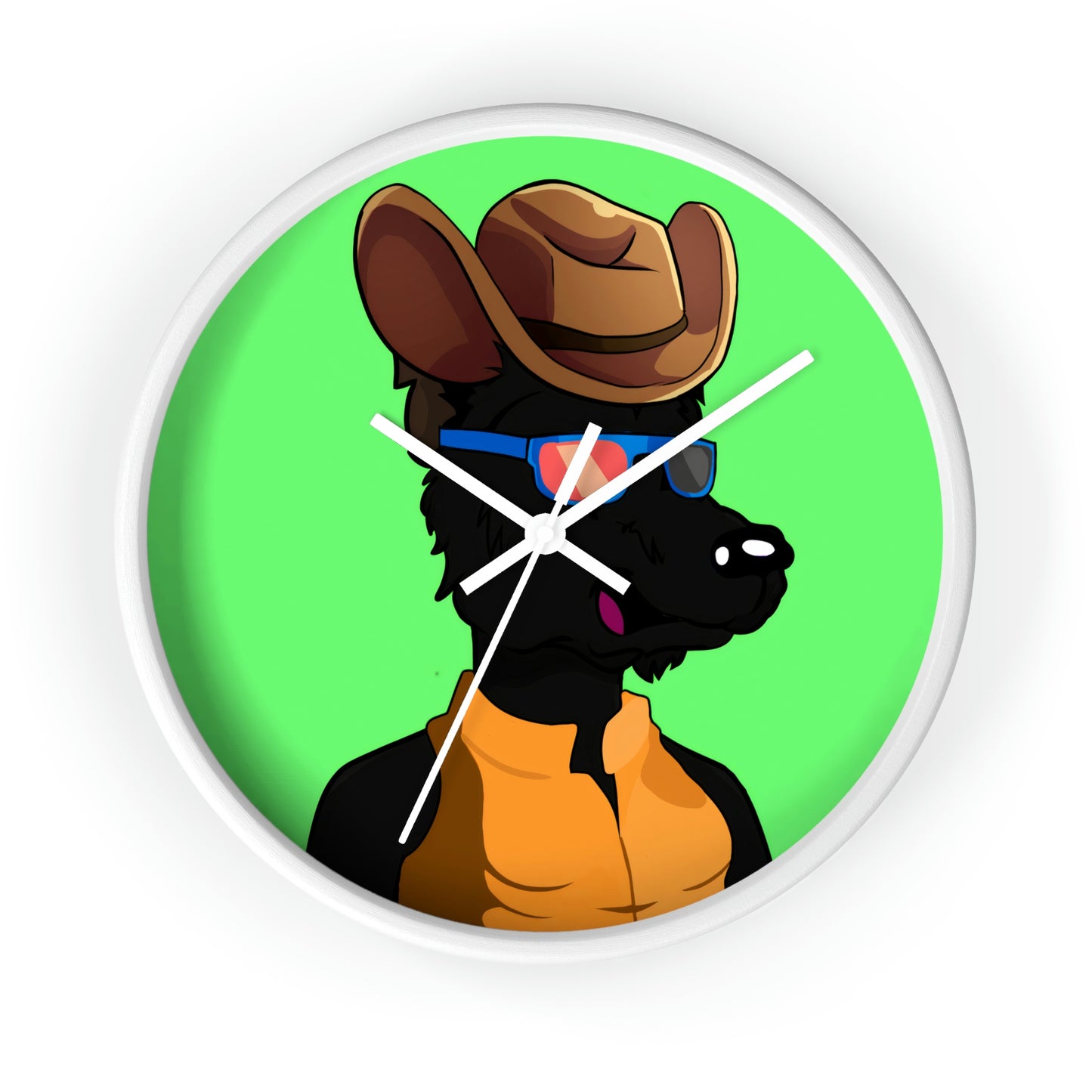 Cowgirl Wolf Cyborg Wolve Wall clock