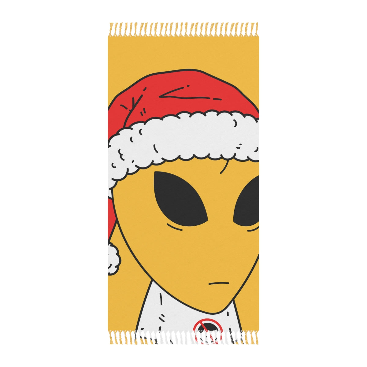 Alien Christmas Santa Space Character Holiday Winter Season Boho Beach Cloth