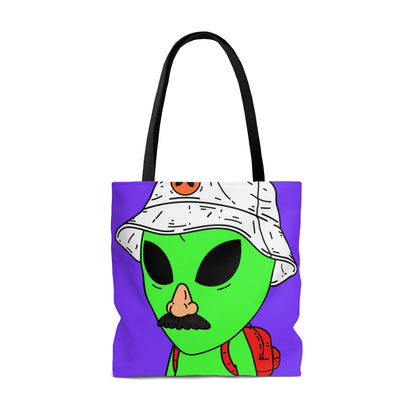 El visitante verde alienígena viajero espacial AOP Bolsa de tela