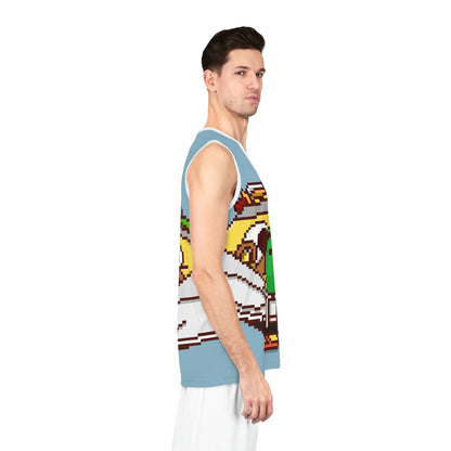 Camiseta de baloncesto con bola de bolos de taco 