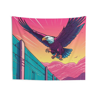 American Bald Eagle Border Build Fly Wall Graphic Indoor Wall Tapestries