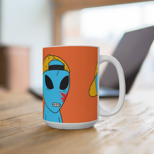 Taza alienígena visitante de sangre azul 15oz