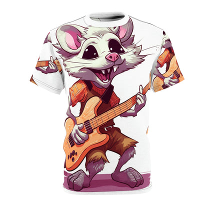 Opossum Musical Guitarist Graphic Unisex Cut & Sew Tee (AOP)