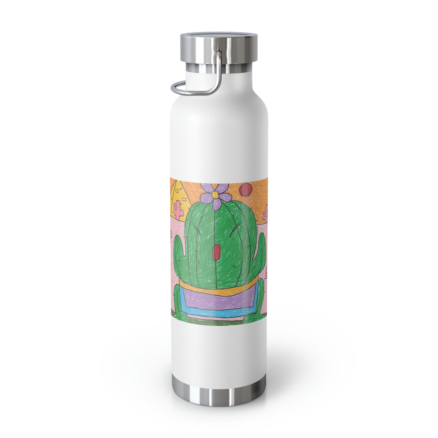 Desert Cactus Sumo Wrestler Graphic Copper Vacuum Insulated Bottle, 22oz