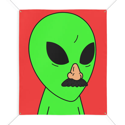 Green Visitor Alien Disguised Fake Nose Matte Banner