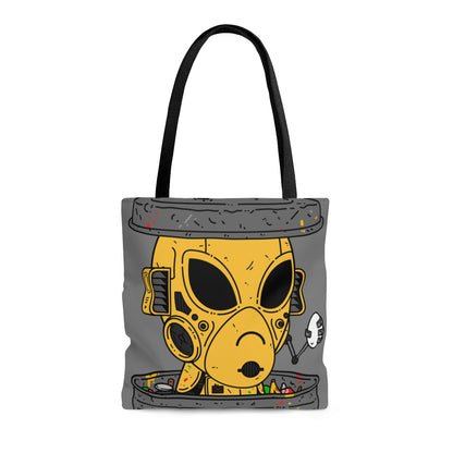 Trashcan Art Egg Armored Yellow Future Alien Cyborg Machine Visitor AOP Tote Bag