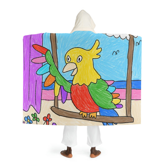 Animal Lover Parrot Perfect Gift for Parrot Owners Hooded Sherpa Fleece Blanket