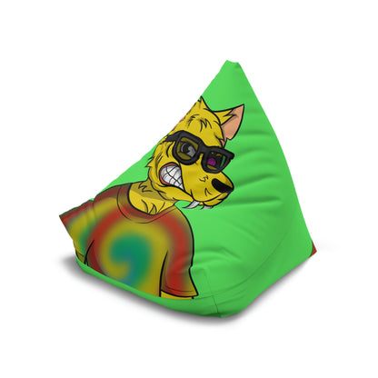 Wolve Cyborg Tie Dye Wolf Shirt Yellow Fur Bean Bag Chair Cover