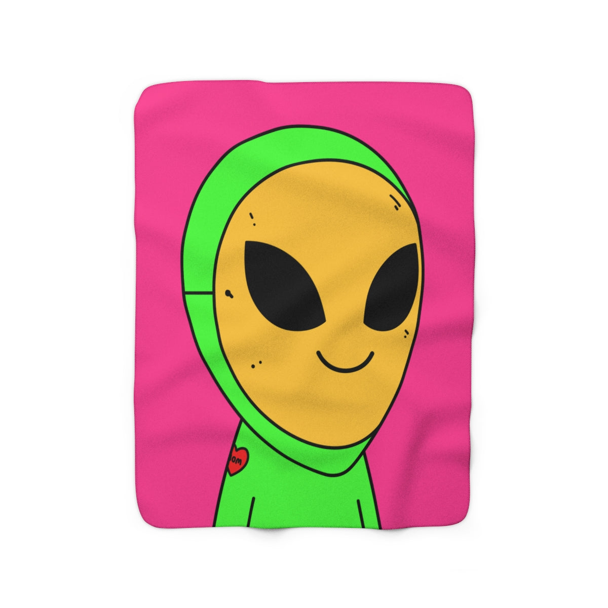 Yellow Mask Visi Alien Facemask Visitor Mom Tattoo Heart Sherpa Fleece Blanket