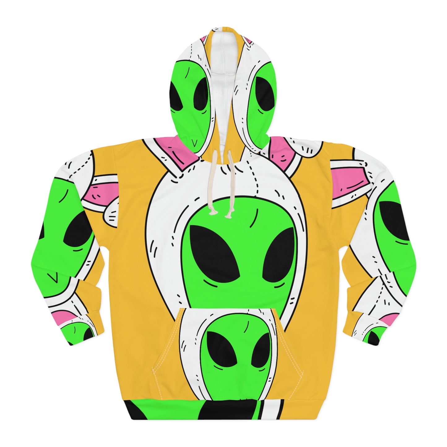 Bunny Rabbit Alien Visitante AOP Sudadera con capucha unisex 