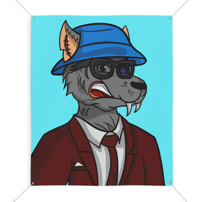 Maroon Business Suit Werewolf Matte Banner