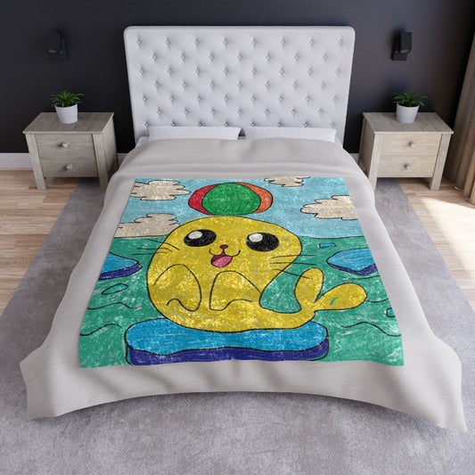 Seal Trick Marine Ocean Animal Sea Creature Crushed Velvet Blanket