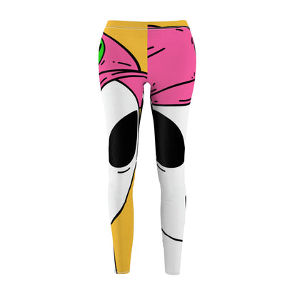 White Visitor Alien Pink Visi Hat Graphic Women's Cut & Sew Casual Leggings