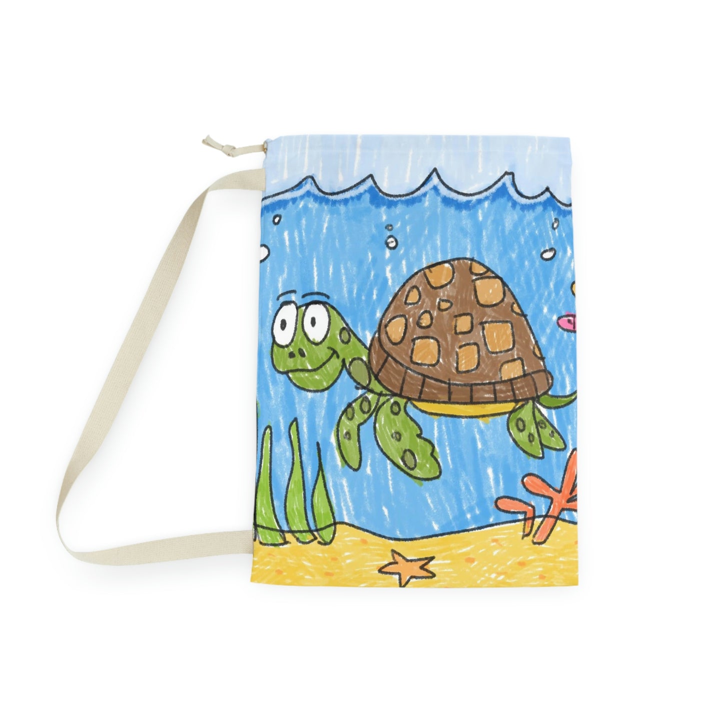 Sea Turtle Beach Sand Ocean Laundry Bag