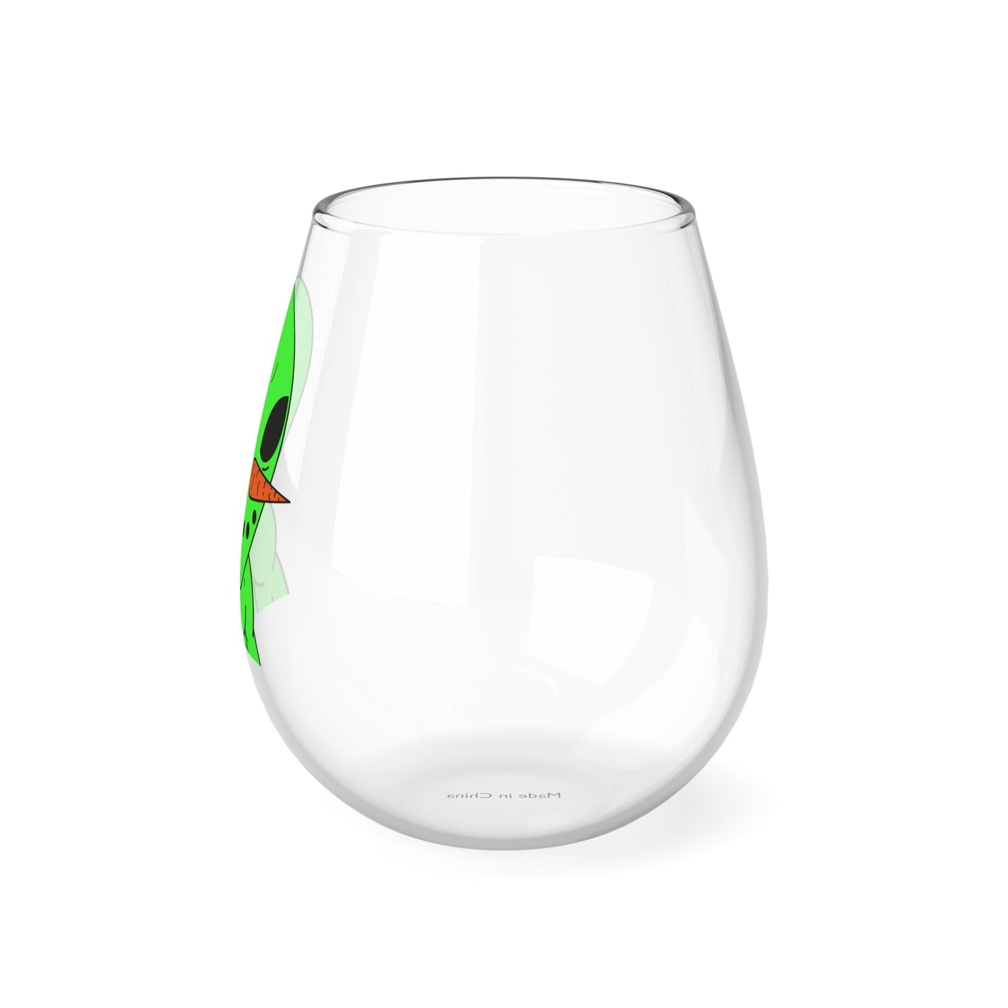 Veggie Visi Alien Vegetable Visitor Stemless Wine Glass, 11.75oz