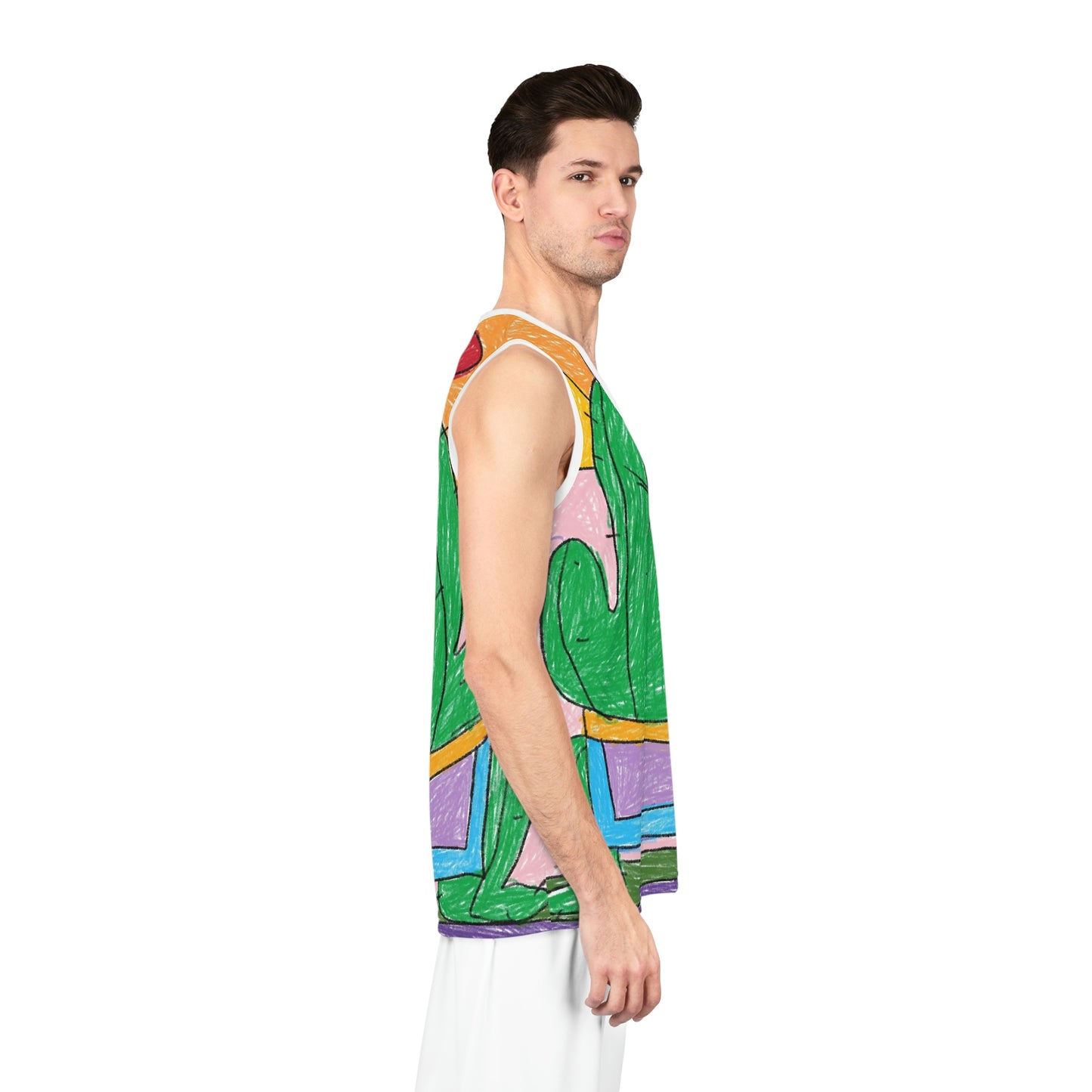 Desert Cactus Sumo Wrestler Graphic Basketball Jersey (AOP)