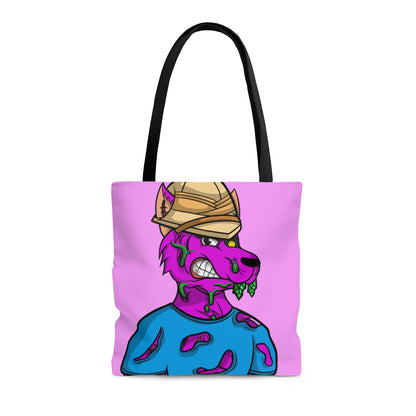 Cyborg Werewolf Ripped Blue Shirt Purple Fur AOP Tote Bag