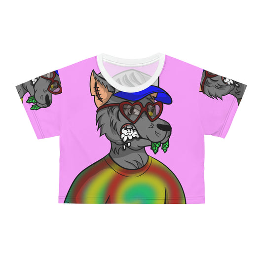 Valentine Heart Wolf Werewolve Tiedye AOP Crop Tee