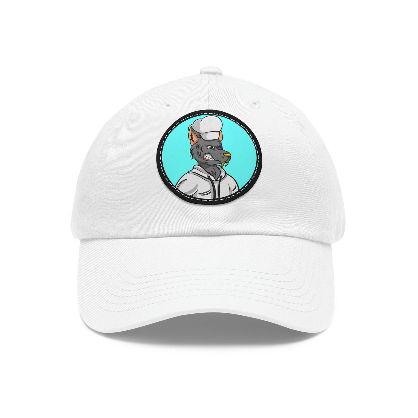 Chief Chef Cook Wolf Werewolve Cyborg Dad Hat with Leather Patch (Round)