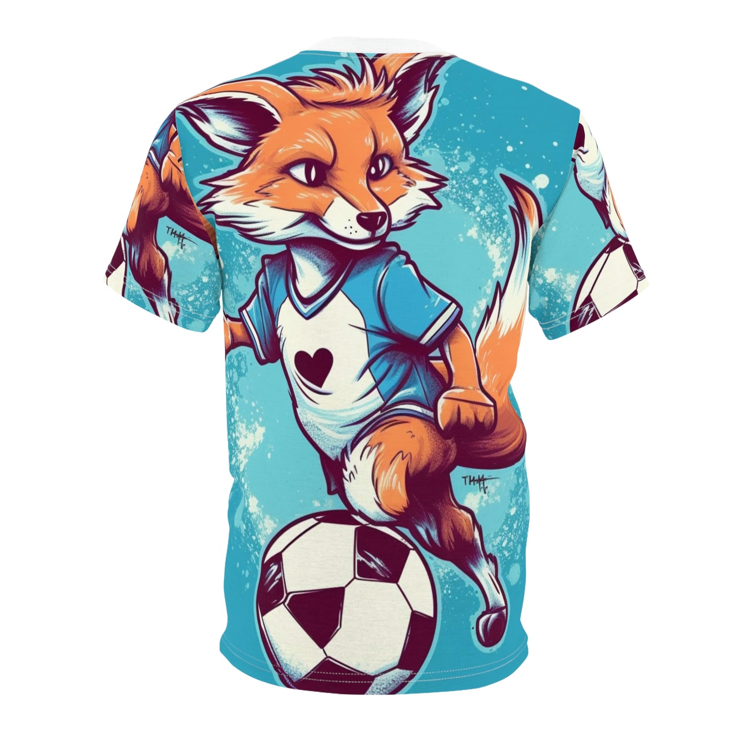 Fox Soccer Sport Athlete Cute Furry Animal Unisex Cut & Sew Tee (AOP)