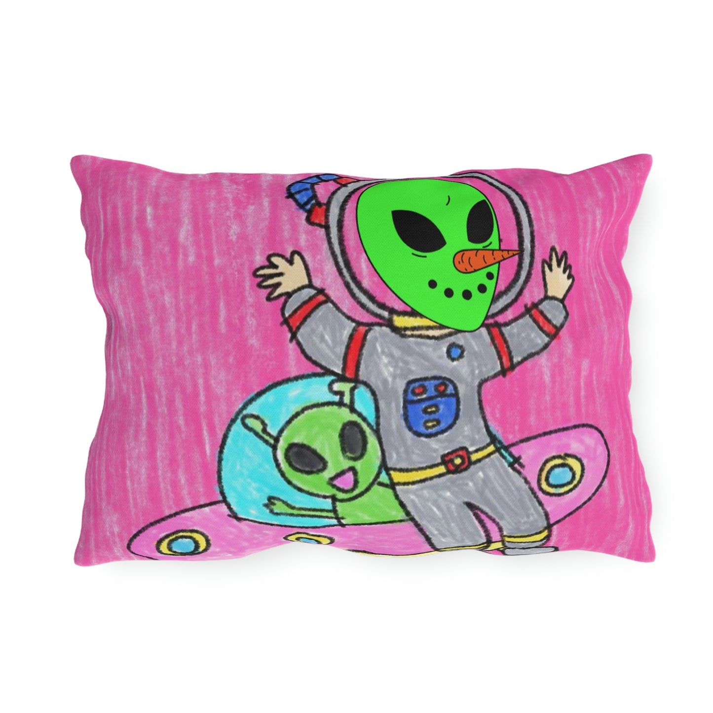 Veggie Visi Alien Vegetable Visitor UFO Outdoor Pillows