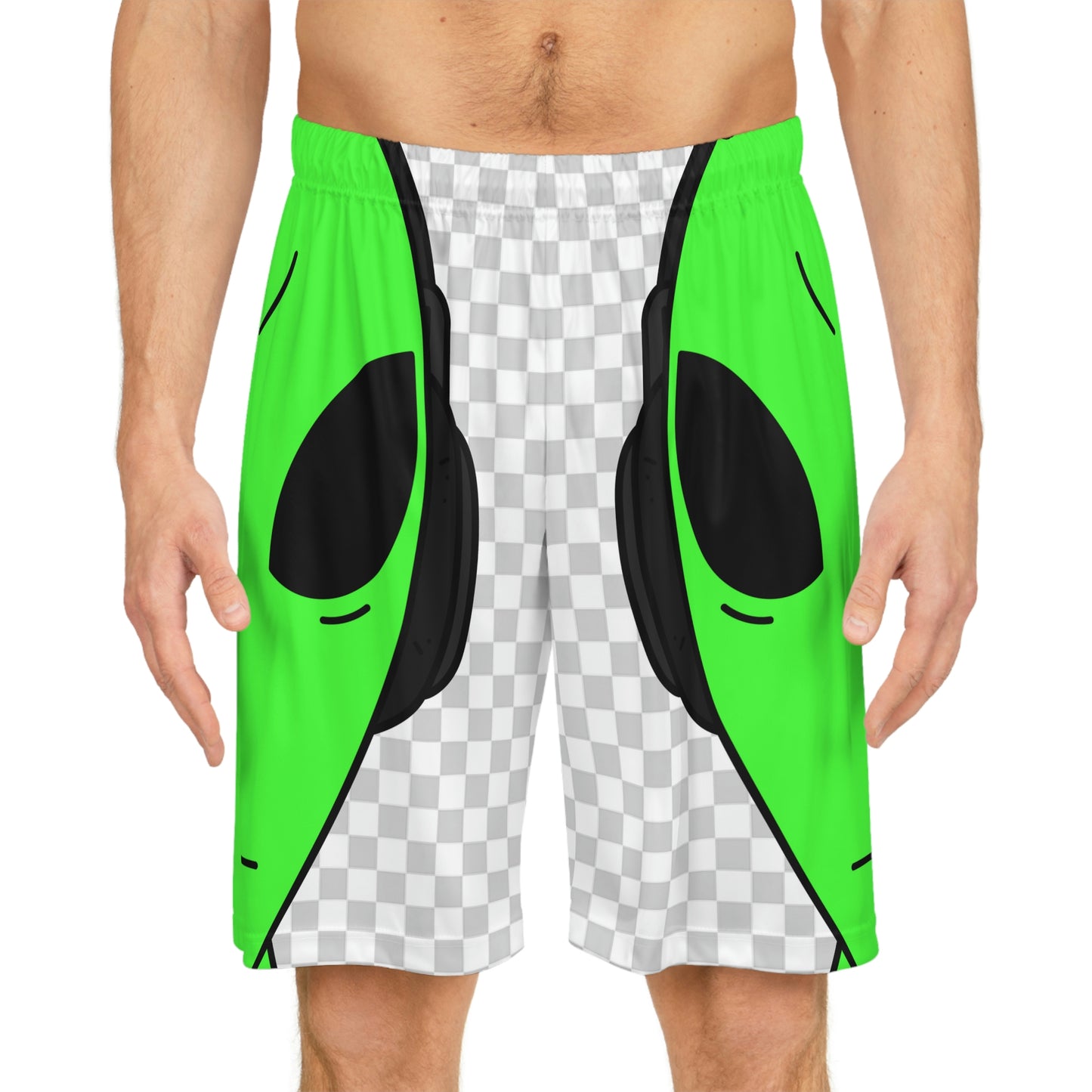 Alien Music Headphone Podcast Character Visitor Basketball Shorts