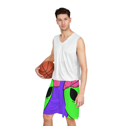 Pantalones cortos de baloncesto Visi Hat Visitor Green Alien (AOP) 