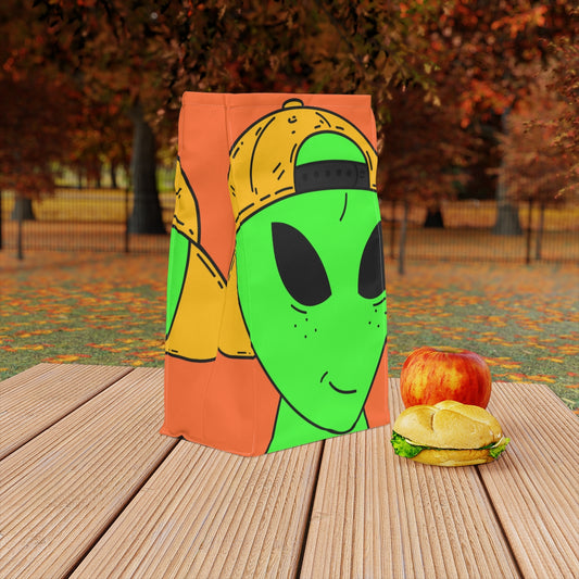 Green Freckle Alien Yellow Hat Visitor Polyester Lunch Bag