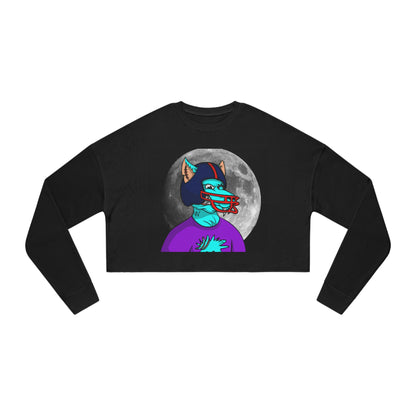 Foot Ball Full Moon American Werewolve Wolf Cyborg Women's Cropped Sweatshirt