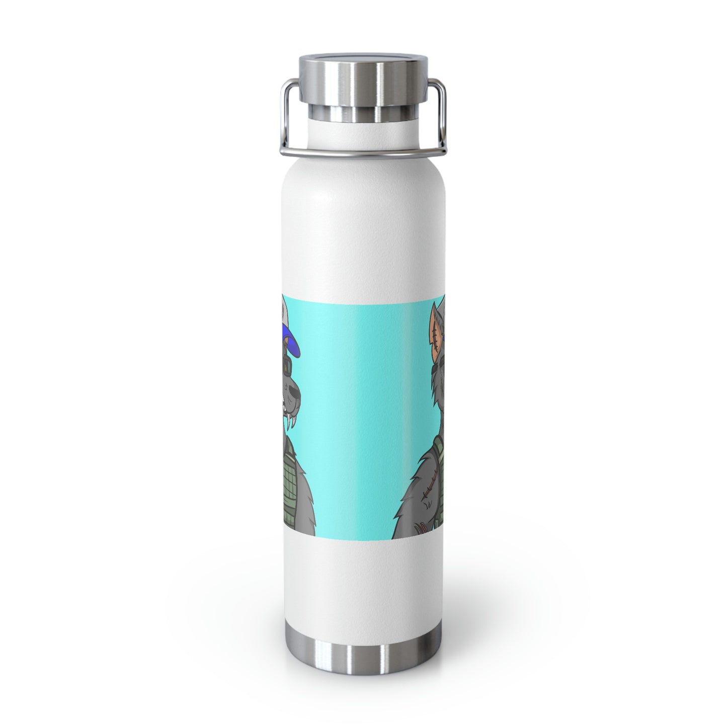 Army Vest Werewolve Cyborg Wolf Copper Vacuum Insulated Bottle, 22oz