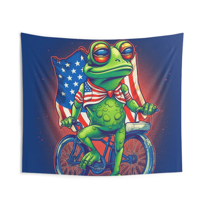 Tapices de pared para interiores con diseño de ciclista americano de Patriot Frog USA 