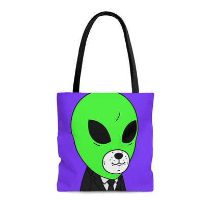 Green Alien Business Suit Dog Face Visitor AOP Tote Bag