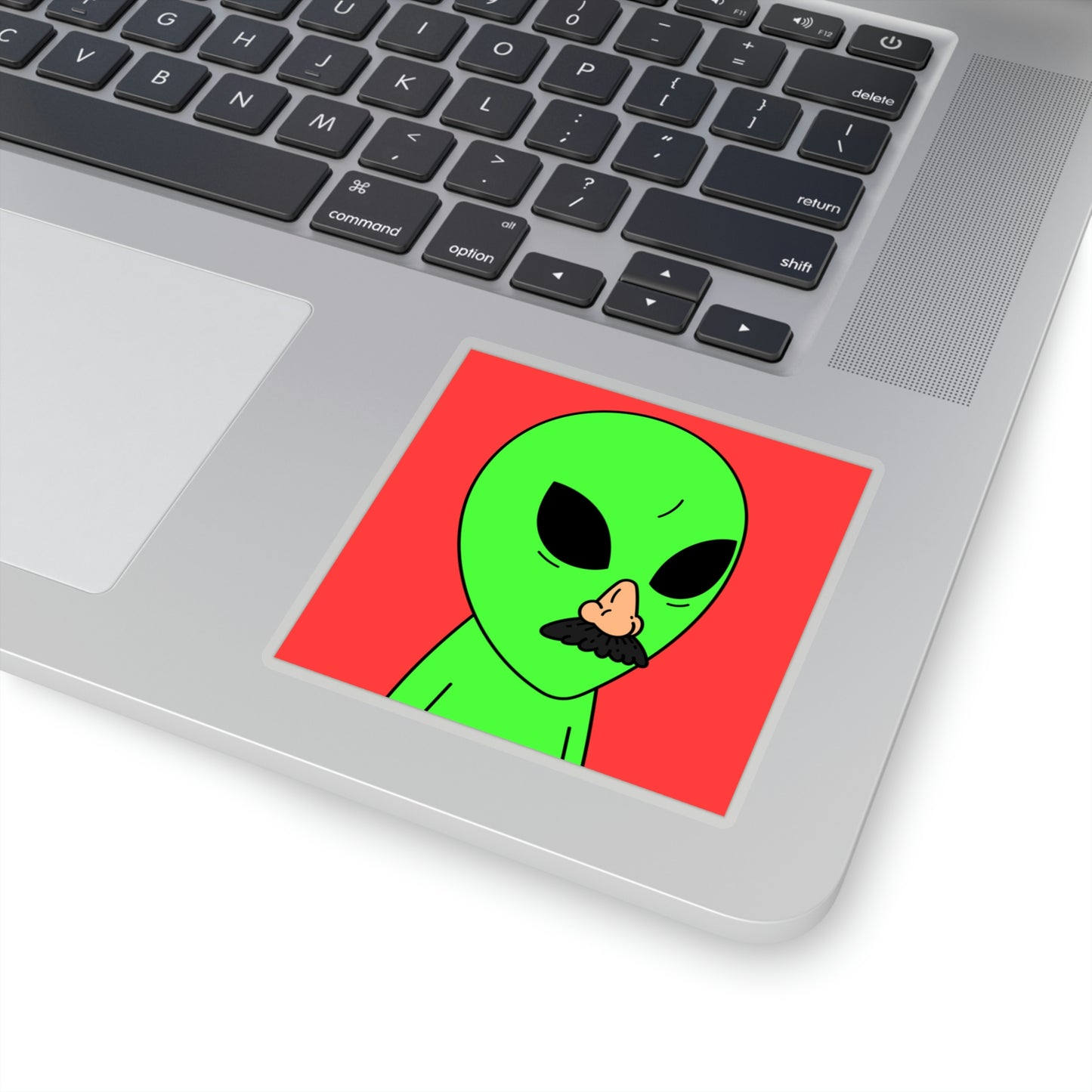 Fake Alien Human Mask Kiss-Cut Stickers