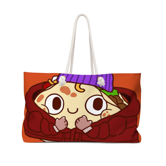 Cold Winter Taco Character Cartoon Weekender Bag