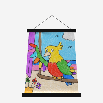 Animal Lover Parrot Perfect Gift for Parrot Owners Wood Topped Wall Tapestry - 26" x 36"