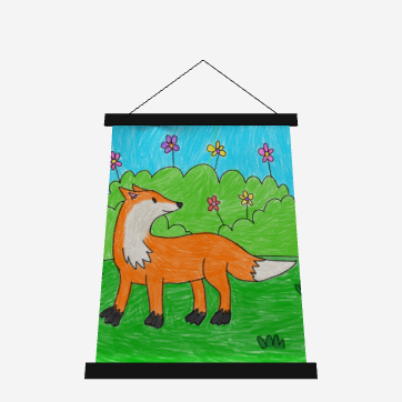 Fox Woodland Animal Foxy Wood Topped Wall Tapestry - 26" x 36"